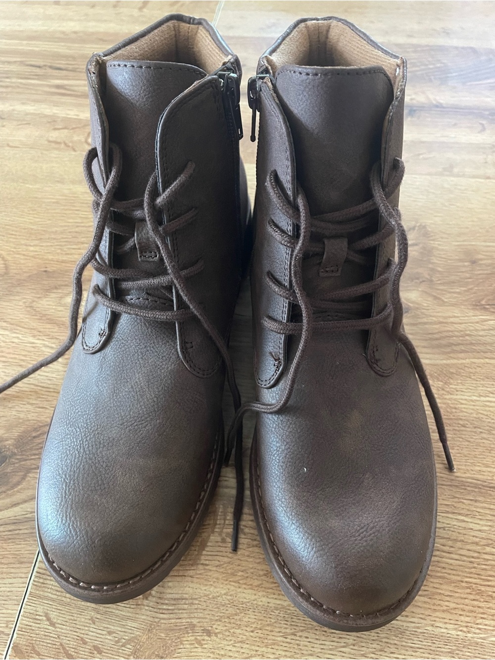 Women’s Brown Chukka Lace-Up Boots with Side Zip